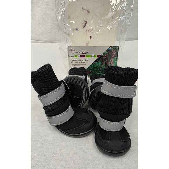 Good2Go Black All Weather Dog Boots Size S Reflective Neoprene - Picture 7 of 8